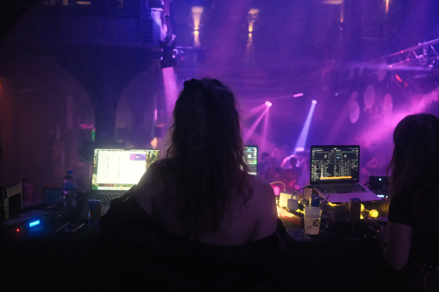 Mary auflegend, Blick auf die tanzende Crowd